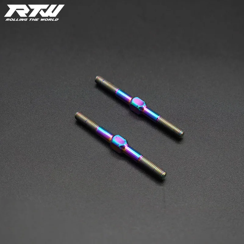 

RTW Colorful Rainbow Titanium Alloy Pull-rod Model Car Transmission Link Double-ended Screw M3x14x16x...x