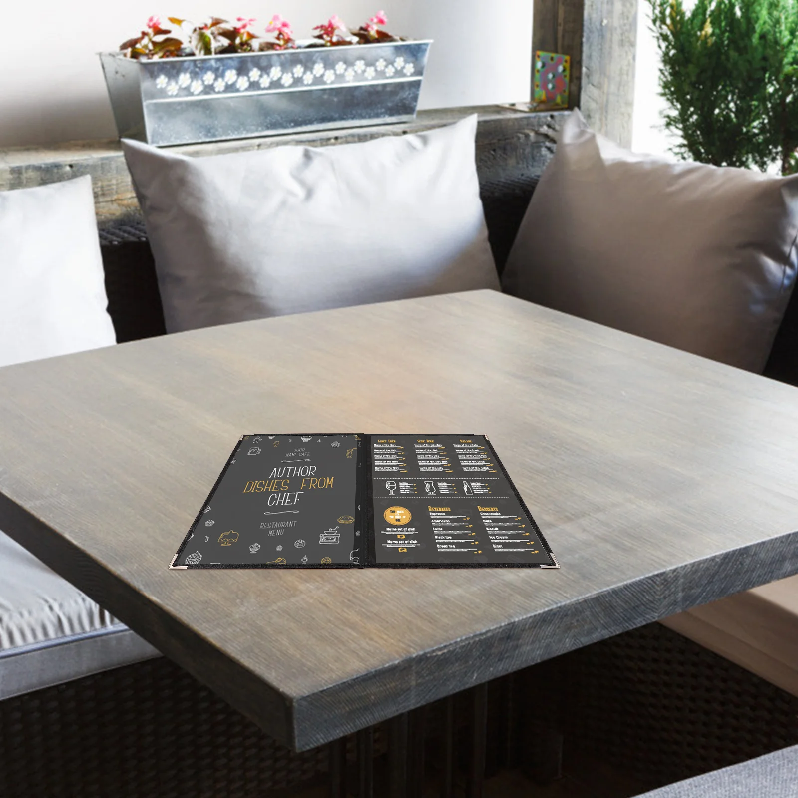 1 قطعة غطاء القائمة البلاستيكية A4 حجم مجلد القائمة قابل للطي مقاوم للماء غير تحطيم الغطاء الواقي للقوائم في حانة Noshery Porterhouse