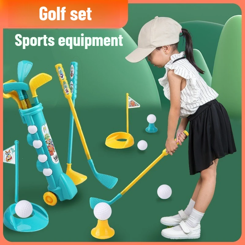 Kids Golf Toy Set Outdoor Children Sports Golf Game Kit Sports Ball Parent-child Interaction Simulation Perfect Birthday Gift