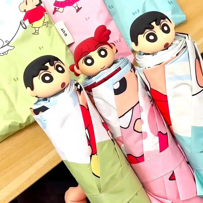 Umbrella Crayon Shinchan Anime Cute Manual Umbrella Girl Folding Umbrella Good Looks Child Portable Sun Umbrella Holiday Gifts