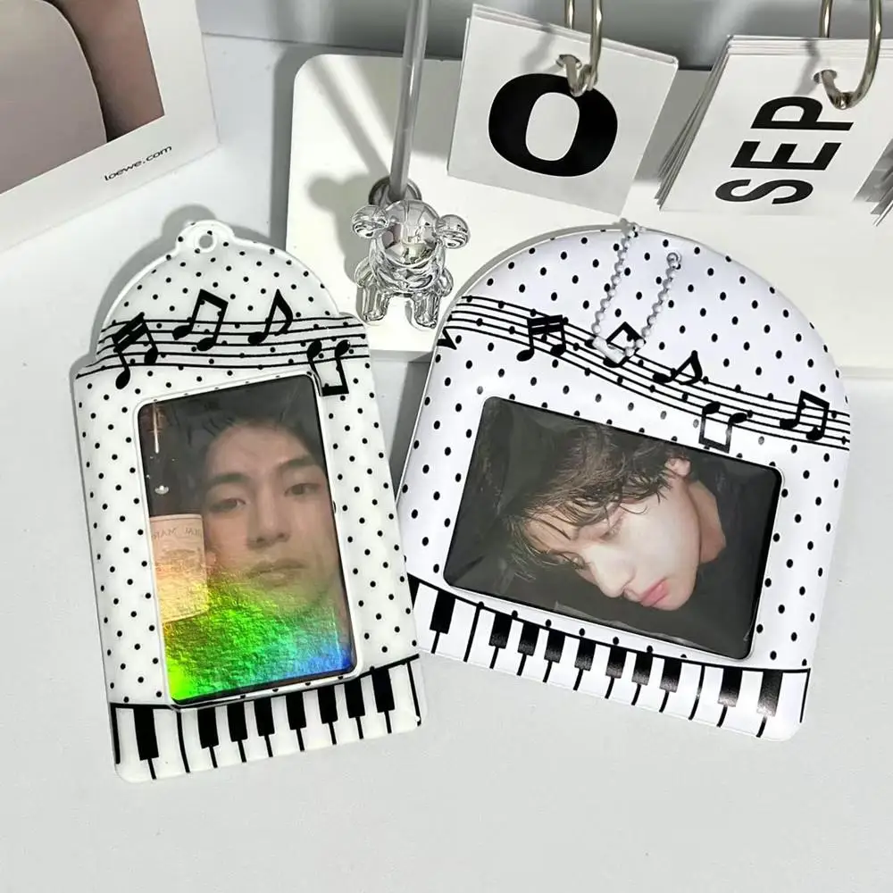 

Y2K Musical Note Wing Card Holder Pendant Polka Dot Style Photocard Holder Student ID Badge Holder Idol Photo Protective Sleeves