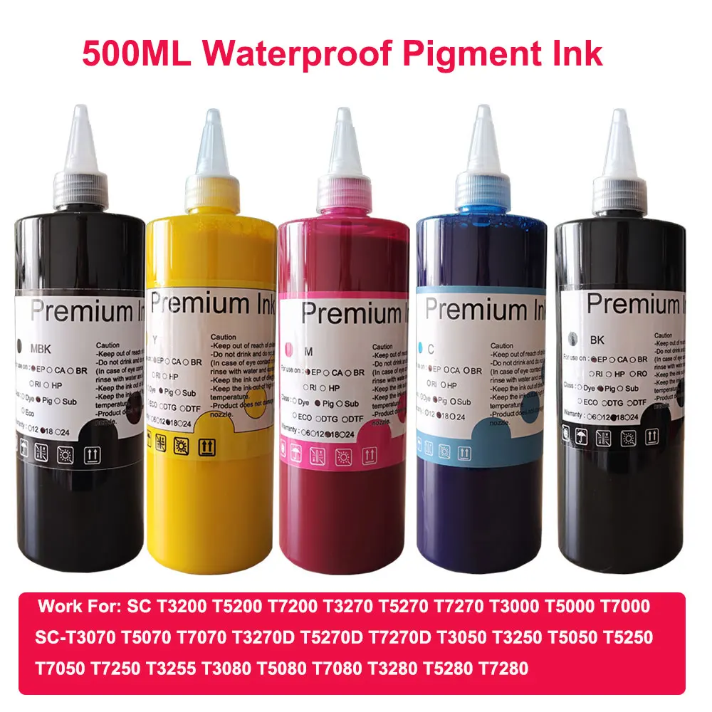 

Пигментные чернила 500 мл для Epson T3000 T5000 T7000 T3200 T5200 T7200 T3080 T5080 T7080 T3280 T5280 T7280 T3270 T5270 T7270 T3050