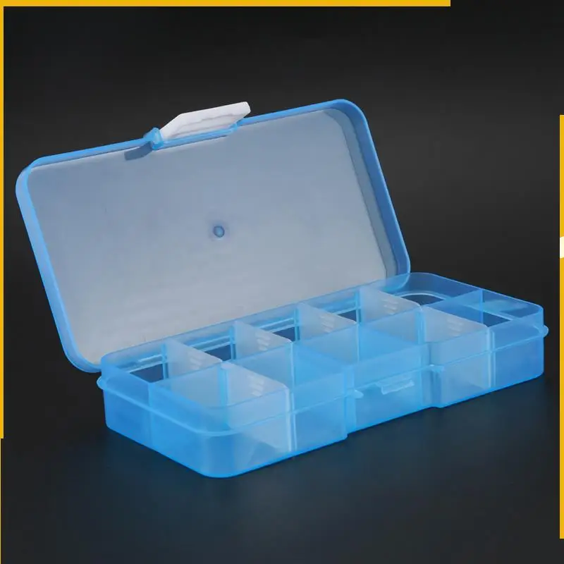 

A92P Pack Of 12Pcs Plastic Jewelry Box Organizer Storage Container With Adjustable Dividers 15 Grids