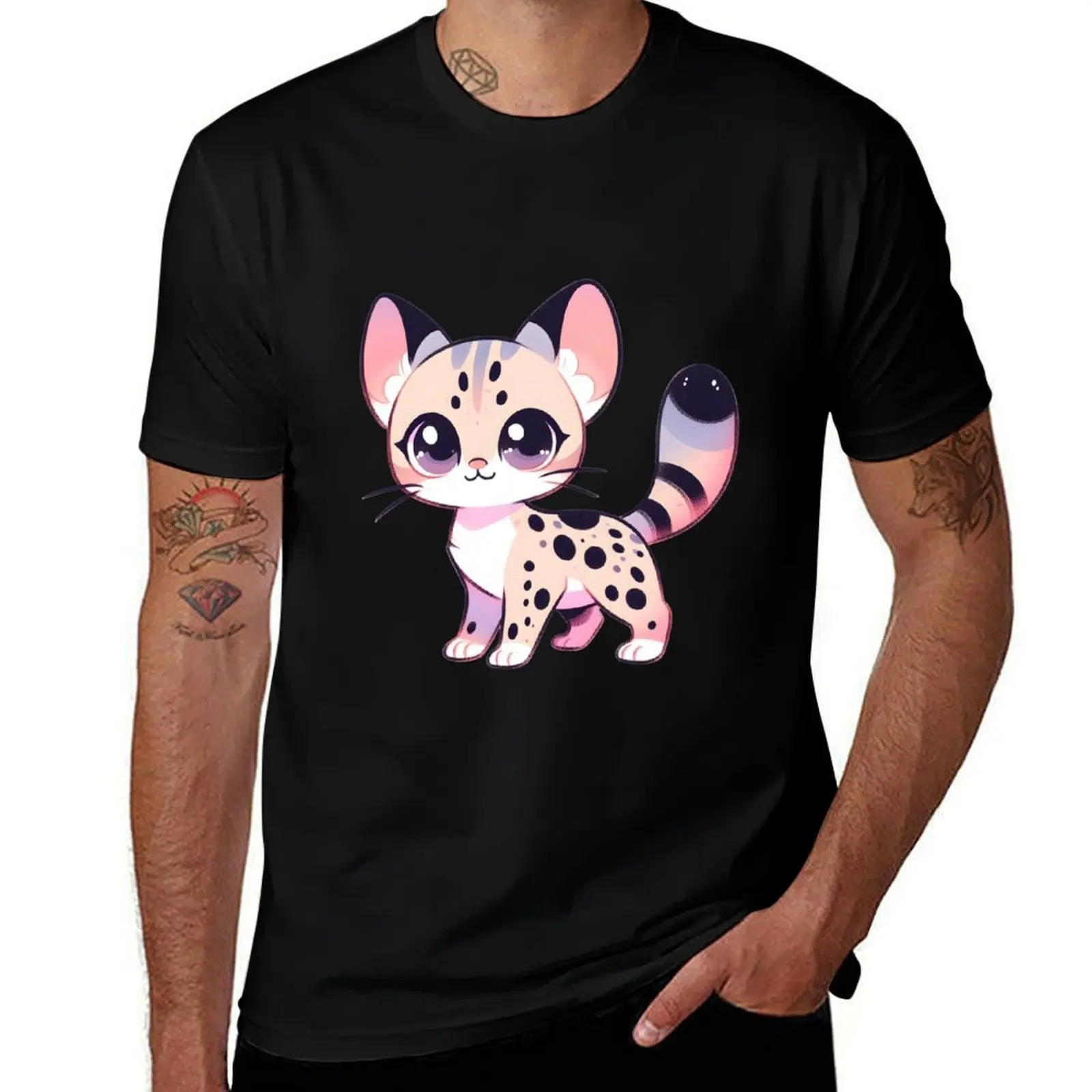 

Cute savannah cat T-Shirt custom t-shirts Blouse kawaii clothes mens clothes