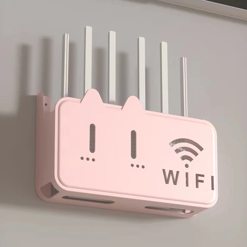 Wandmontierter Kabel-Organizer – selbstklebendes Regal für WLAN-Router und Modem, nicht bohrbarer Multi-Geräte-Halter mit Kabelmanagement