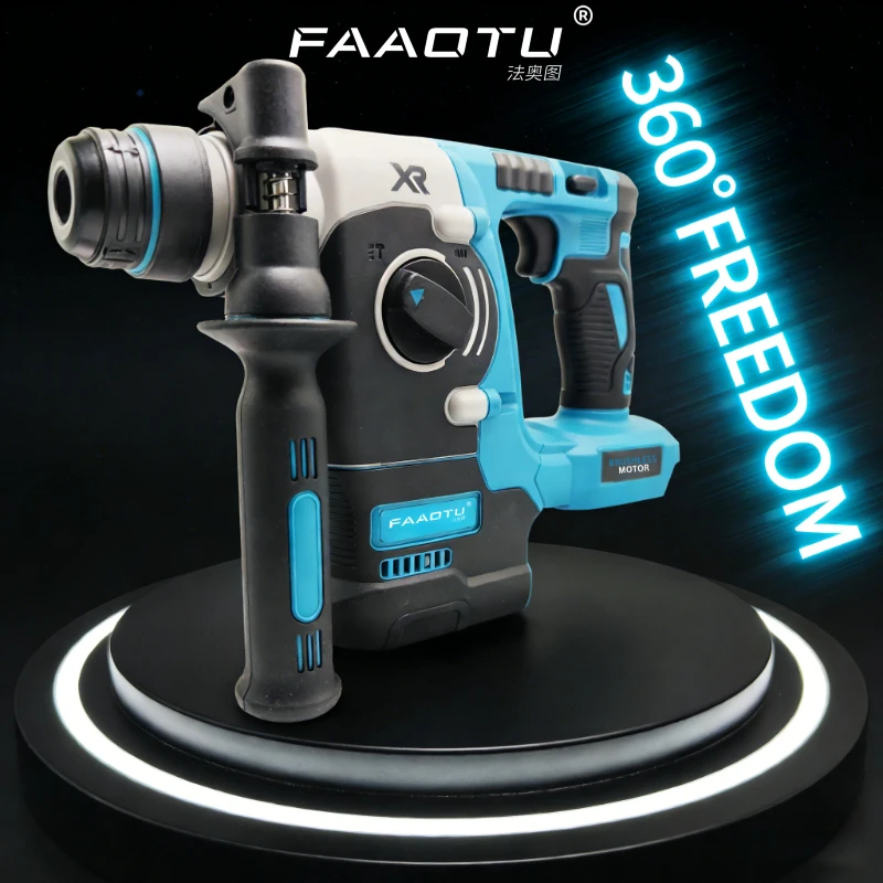 FAAOTU 273 Electric Cordless Brushless Hammer Drill Rechargeable Rotary Hammer Drilling  High torque power Tool for MT battery