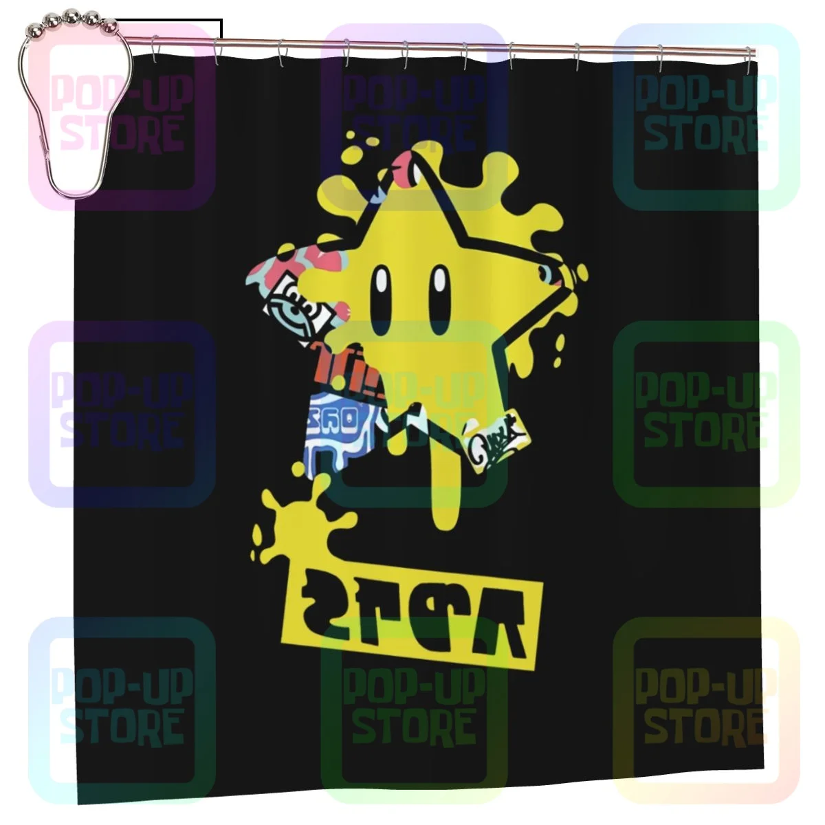 Splatoon 2 Team Star Power Splatfest Dmn2 Shower Curtain Bathroom Curtain Spa Luxurious Personalized