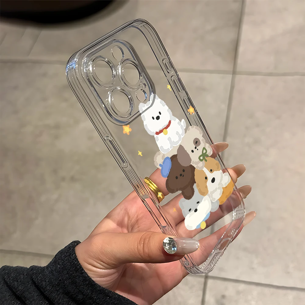 Soft and cute layering Silicone Phone Case for iPhone 17 16 15 14 13 12 11 Pro Xs Max Air Mini 7 8 6 6s Plus SE 2020 2022 Cover