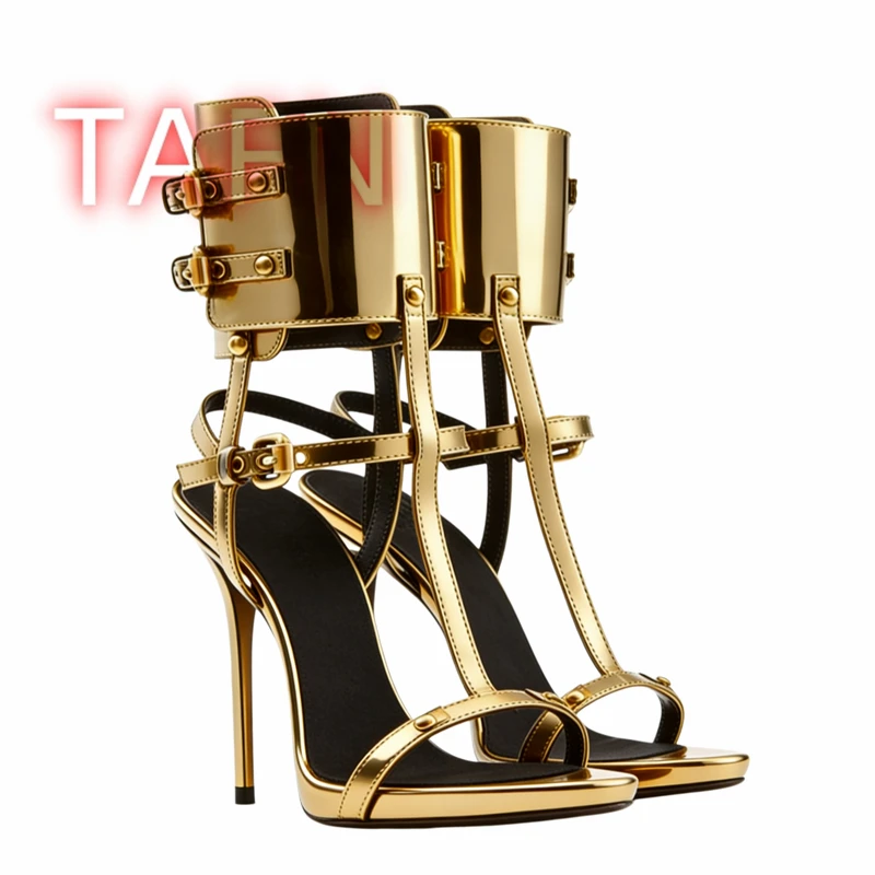 

Women's Ankle Strap Stiletto Sandals,2026 New Summer Women Sandals,Sexy Hollow Out Buckle Strap Sandals,T-strappy Party Shoes