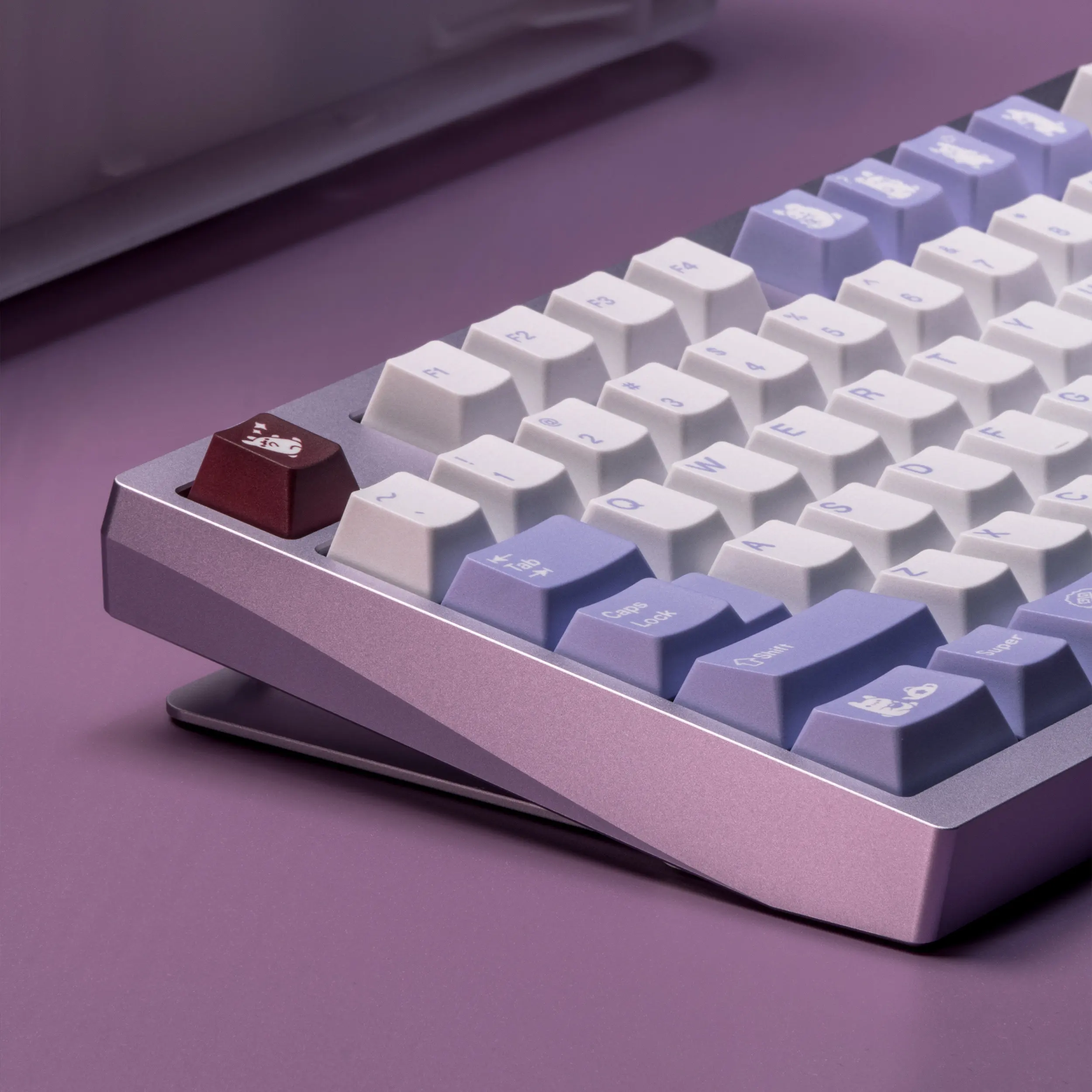 Purple Bunny PBT Keycaps Cherry Profile Dye-Sublimation Custom DIY Keycap Set for MX Mechanical Keyboards