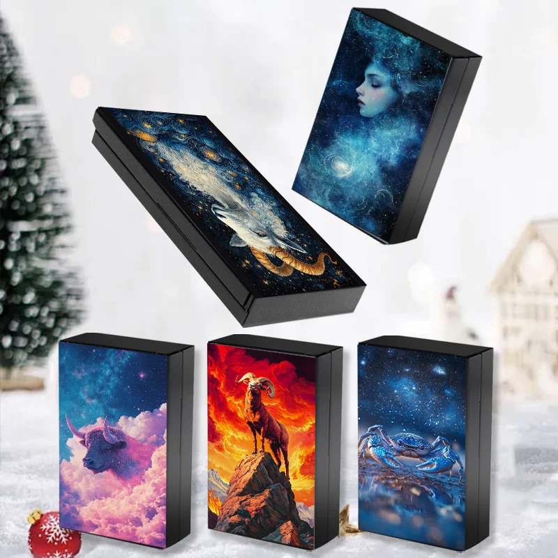 Slim Aluminum Cigarette Case Durable Storage Box Perfect Gift for Birthdays and Holidays,Unisex,Ideal for Family - Aries Edition