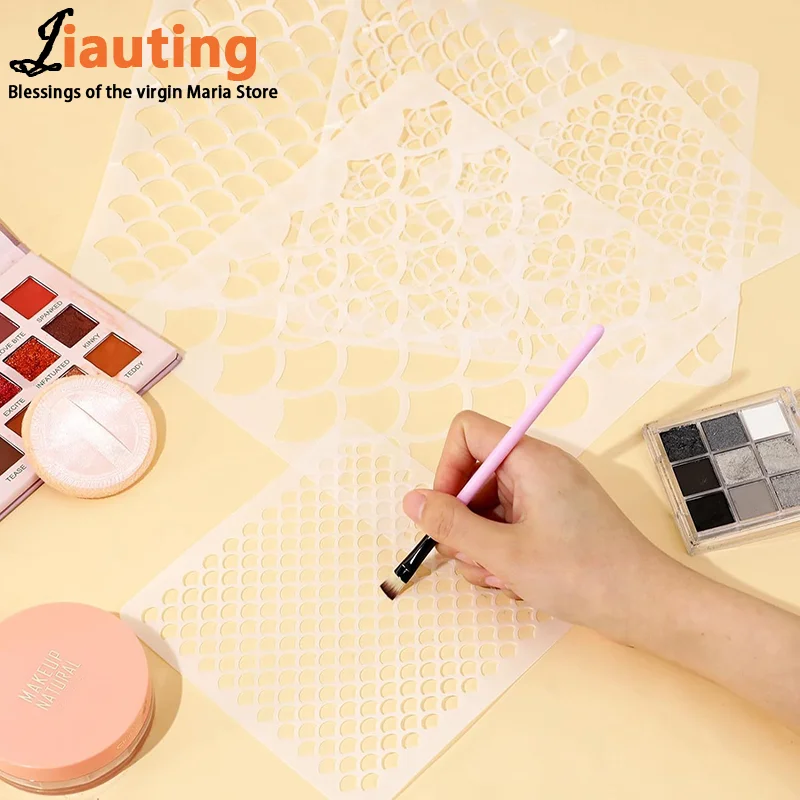 Hot Sale Fish Scale Stencil Face Painting Stencils Stencils For Painting Makeup Stencil Reusable Face Paint Stencils