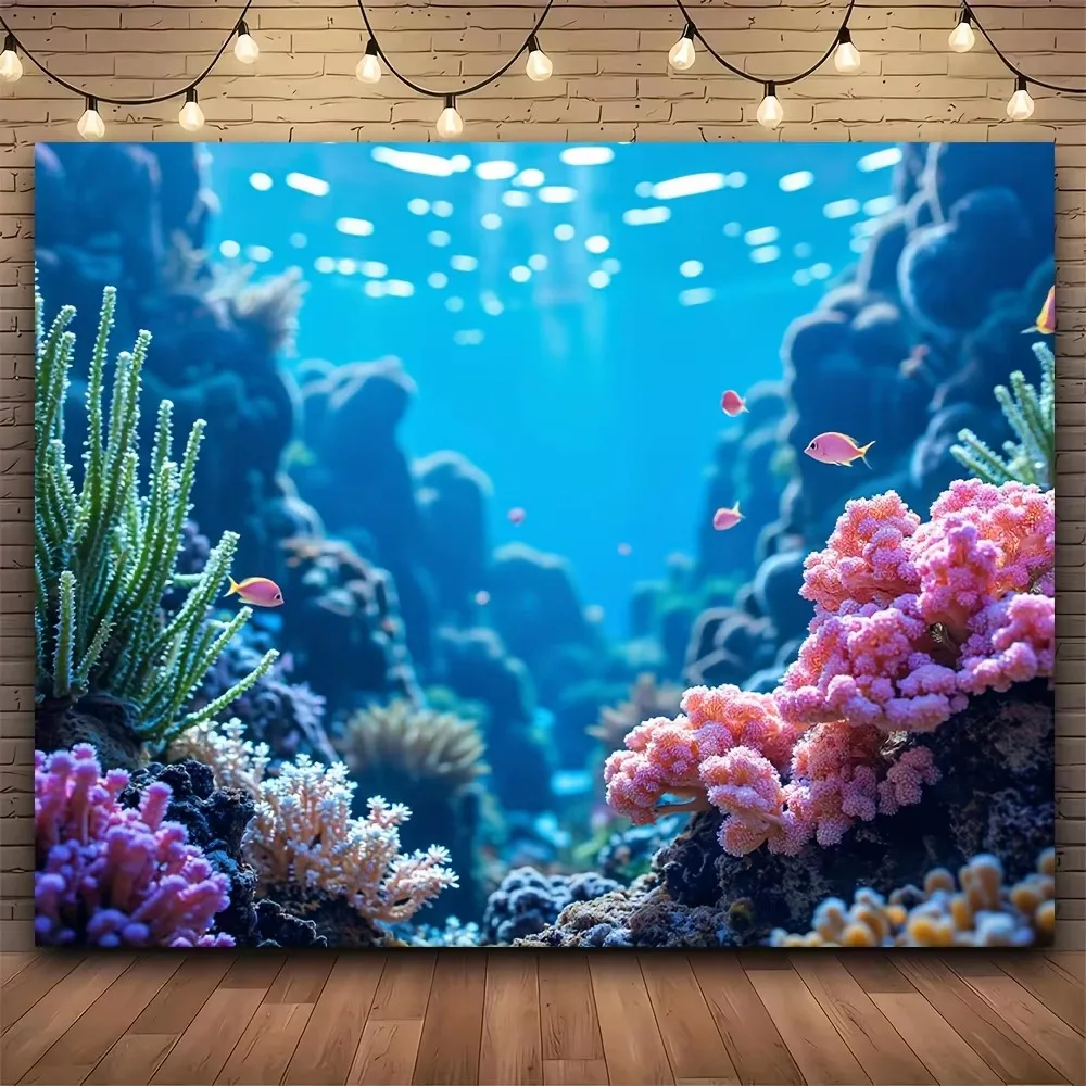 Vibrant Underwater World Tapestry, Coral Reef Fishes Wall Hanging for Indoor Outdoor Holiday Decorations Home Room Gift