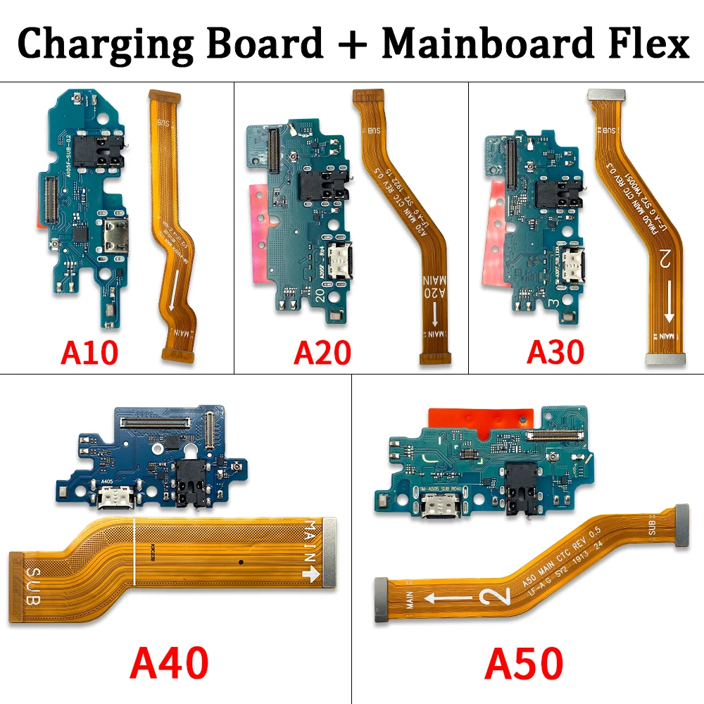 For Samsung A10 A20 A30 A40 A50 Motherboard Main Board Connect Micro USB Charging Port Dock Board Flex Connector PCB