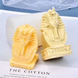 Egyptian Pharaoh Queen Candle Mold DIY Chocolate Handmade Soap Plaster Resin Silicone Mould Home Decoration Ornaments 2023 New