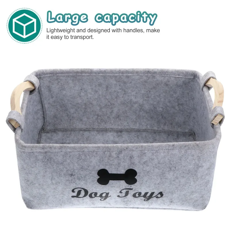 

Felt Pet Storage Box Bin Organizer Dog Toy Basket Cat Accessory Container Bins Baskets for Toys Home Organization