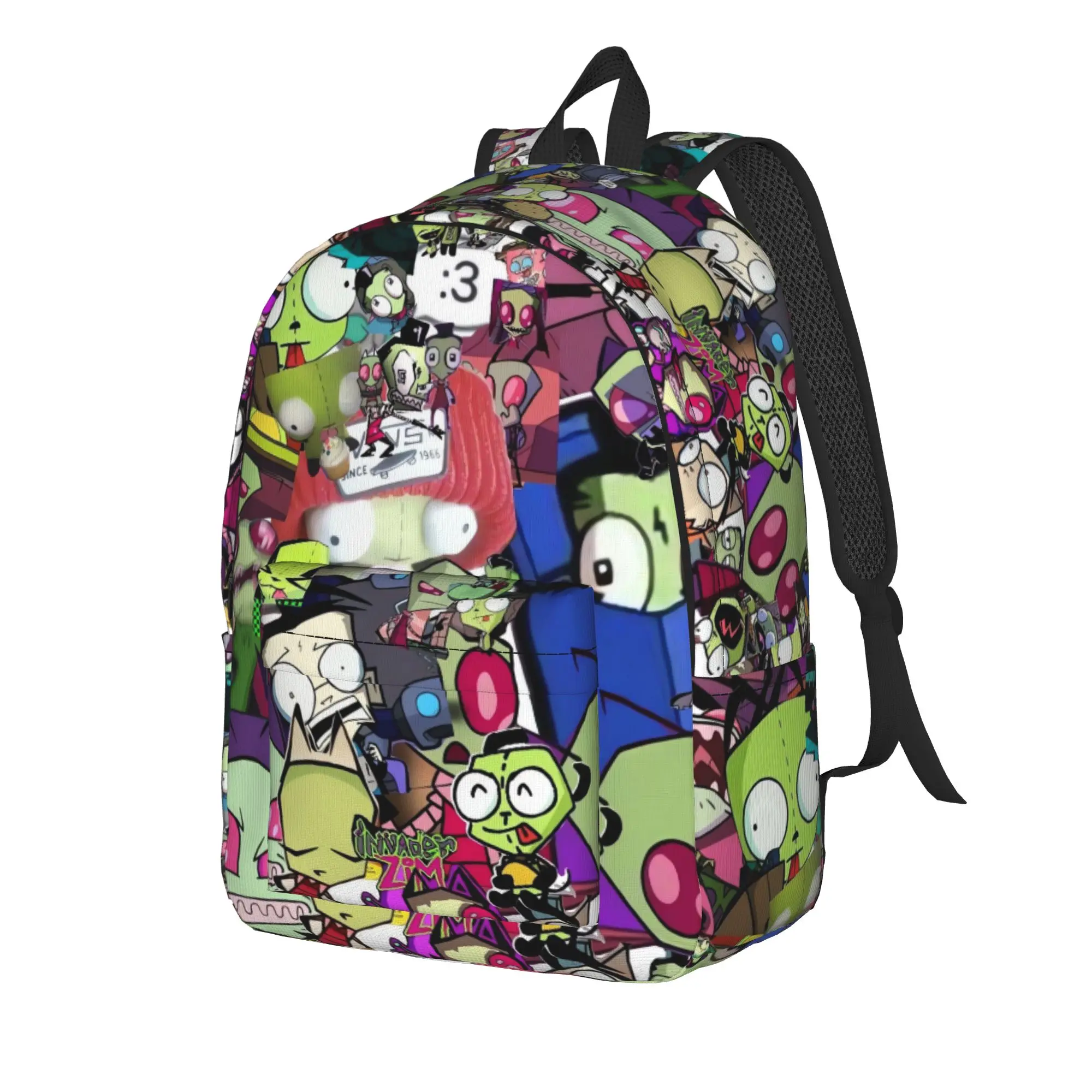 Invader Zim Gir Dib Robot Backpack American Animated Outdoor Backpacks Boy Colorful Large High School Bags Kawaii Rucksack