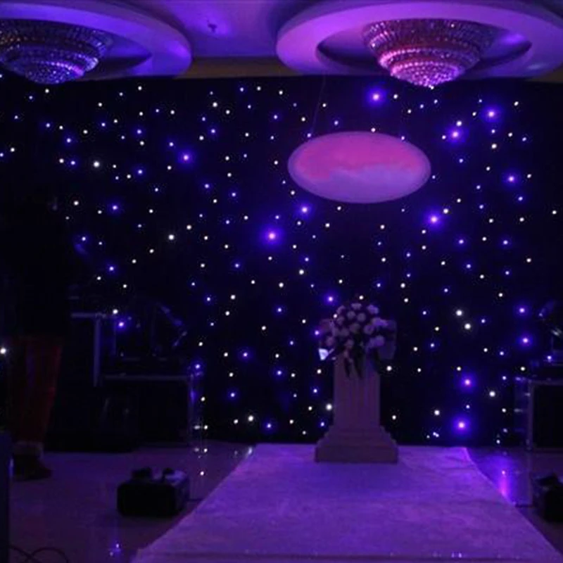 Top Quality LED Backdrop LED Star Cloth Starry Sky Curtain DMX512  For Stage Pub DJ Wedding Event Show Performances Background