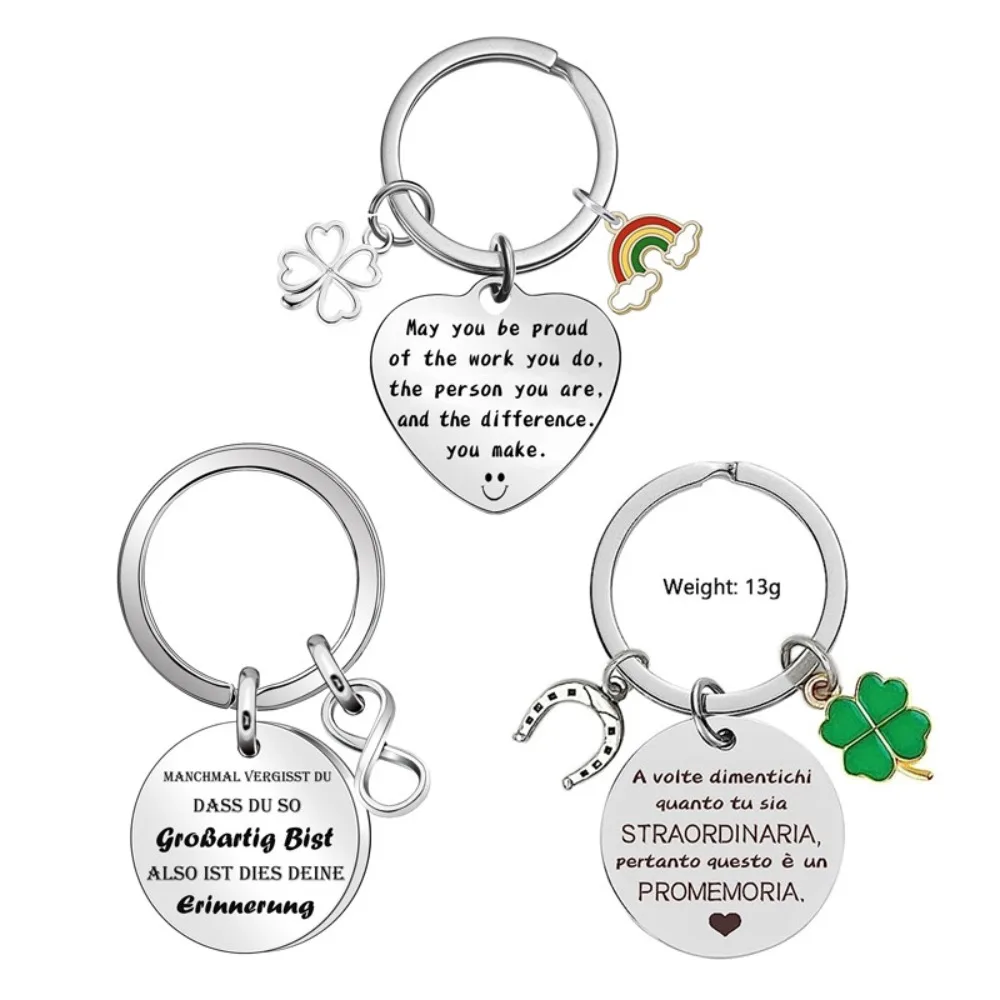 Funny Inspirational May You Be Proud Rainbow Keychain Stainless Steel Jewelry Gift A Volte Dimentichi Stainless Steel Pendant