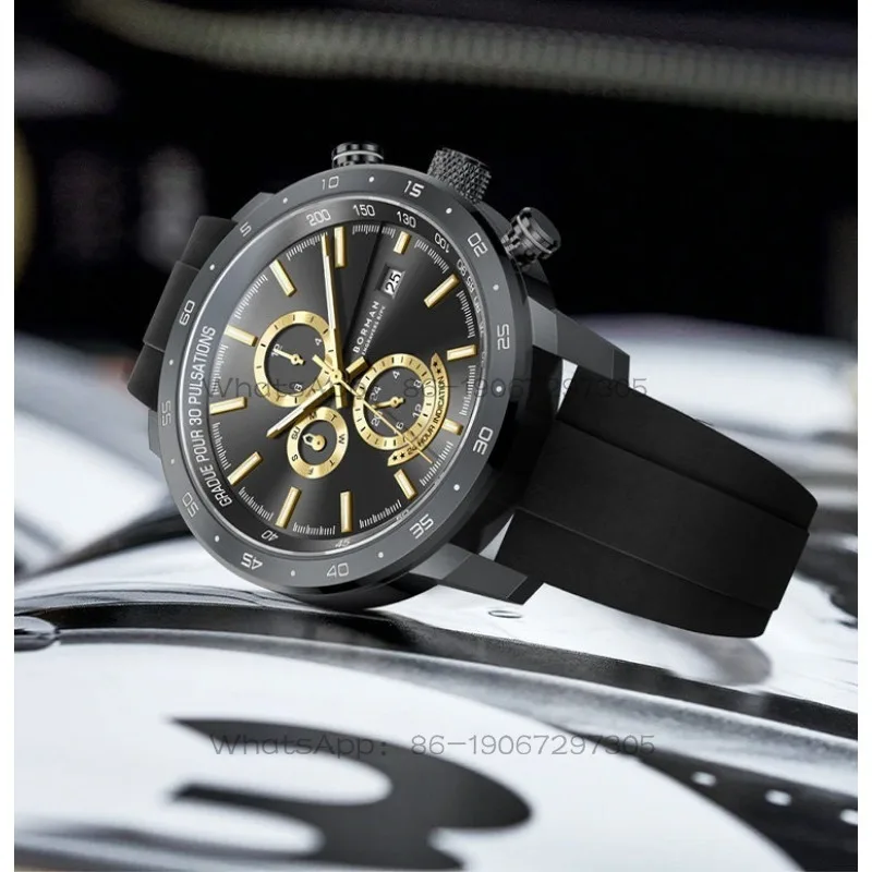 Mechanical Men's Waterproof Luminous Men's Fully Automatic Large Dial Black Rubber Strap