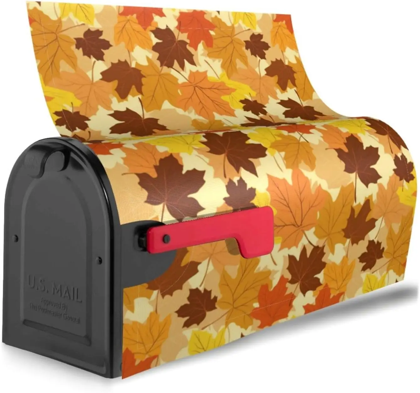 Autmn Mailbox Cover Fall Maple Leaf Letter Box Cover Magnetic Mail Wraps Post Garden Decorations 21x18 Inch