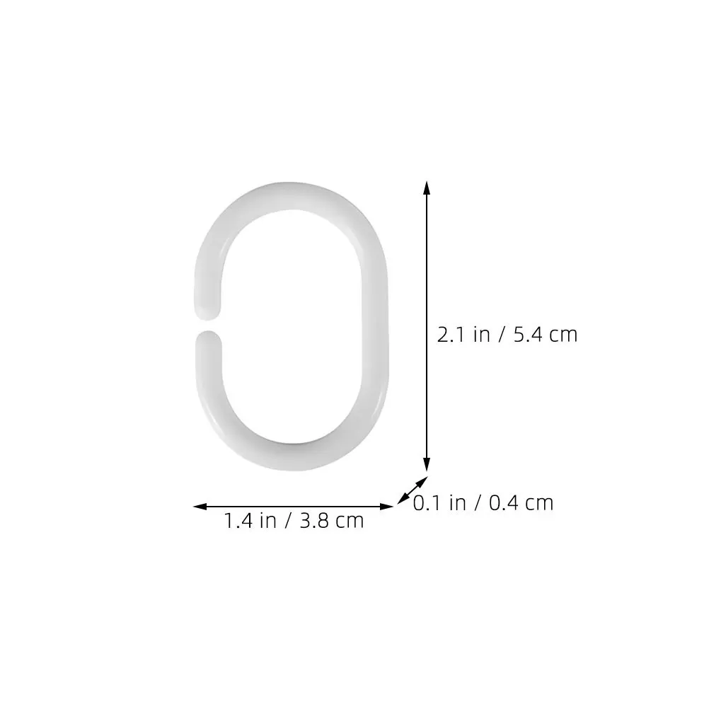 48 قطعة C على شكل دش الستار السنانير البلاستيك القوي قابلة لإعادة الاستخدام مقاوم للماء لحوض الاستحمام قضبان دش لوازم ستائر الحمام #2