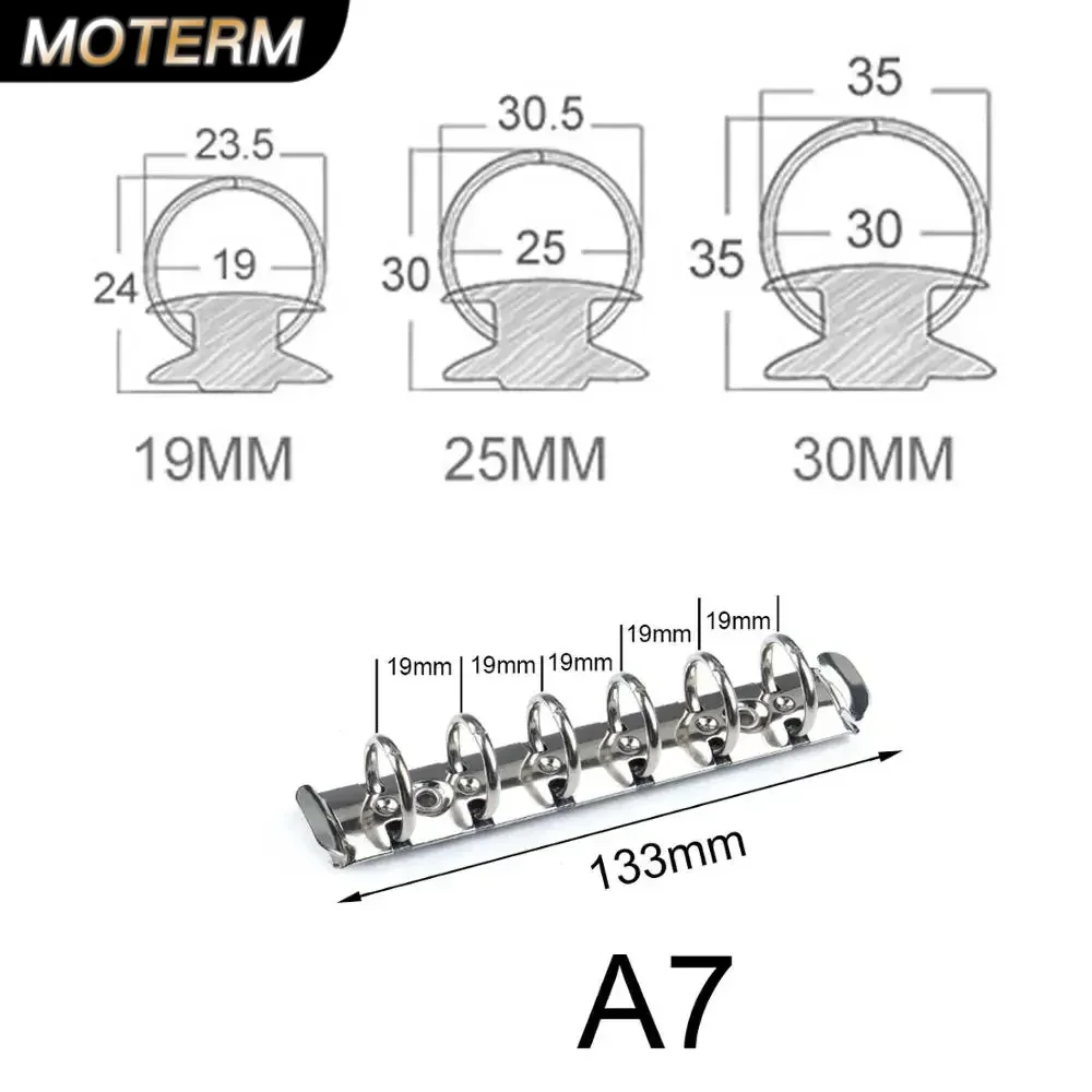 A7 Size Metal Spiral Rings Binder Clip With 2 Pairs of Screw For Diary Notebook Planner Binder Clip File Folder