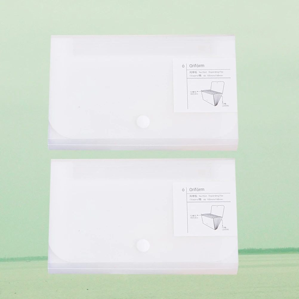 2pcs Multilayer Accordion File Portable Document Organizer For Office School Supplies White Large Capacity Lightweight Storage