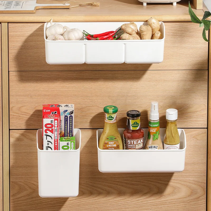 Cabinet side multi-purpose storage box bathroom storage basket Kitchen hanging basket ginger garlic onion storage magic