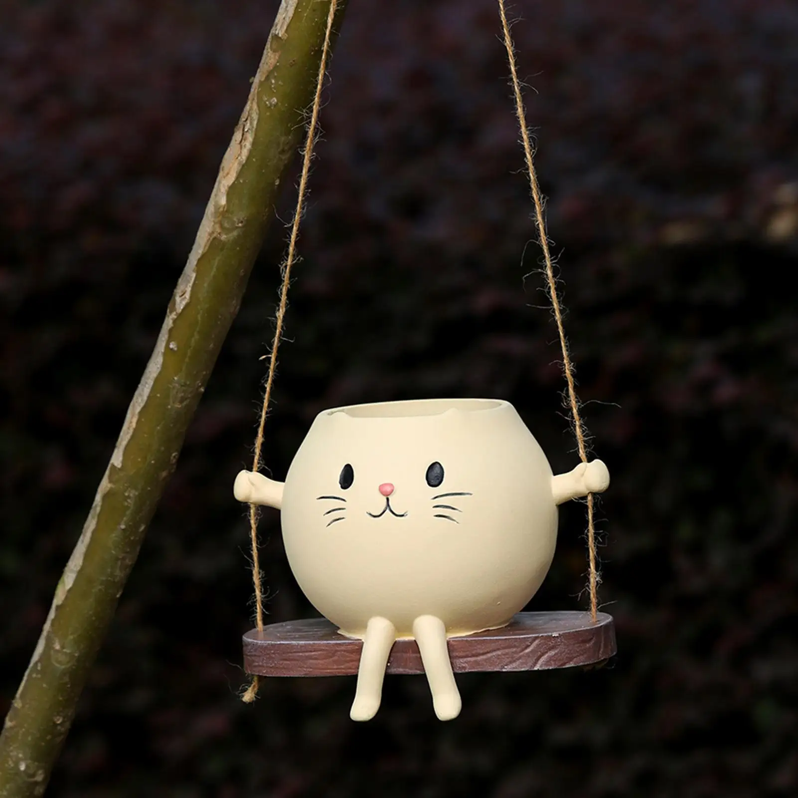 

Swinging Plant Pot Cat Rocking Chair Resin Outdoor Flower Pots Home Art Decoration Flowerpot For Porch Entrance Living Room