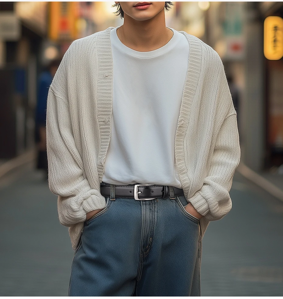 Maikun Fashion Echtes Leder herren Gürtel Legierung Pin Schnalle Casual Gürtel Große Größe Business Gürtel Für Männer – Detail 5