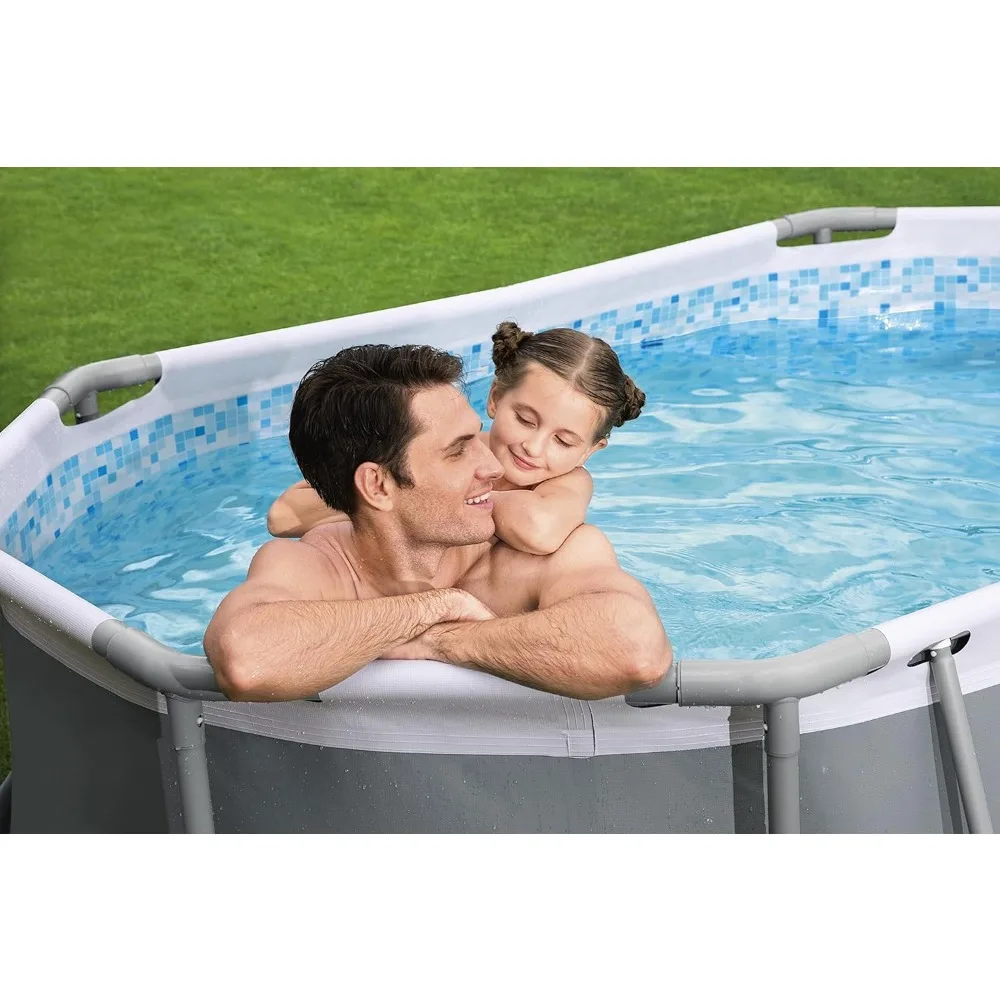 Imagem -05 - Outdoor Garden Pool Grupo Inclui Bomba de Filtro e Chemconnect Dispenser Oval Grande Piscina Familiar 10 x x 33