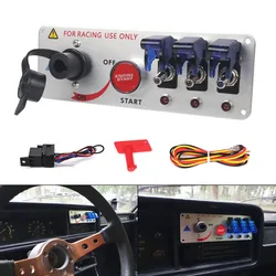 True Carbon Fiber 12V Auto LED Racing Car Ignition Engine Start On/Off Push Toggle Switch Panel 5 Button Styles