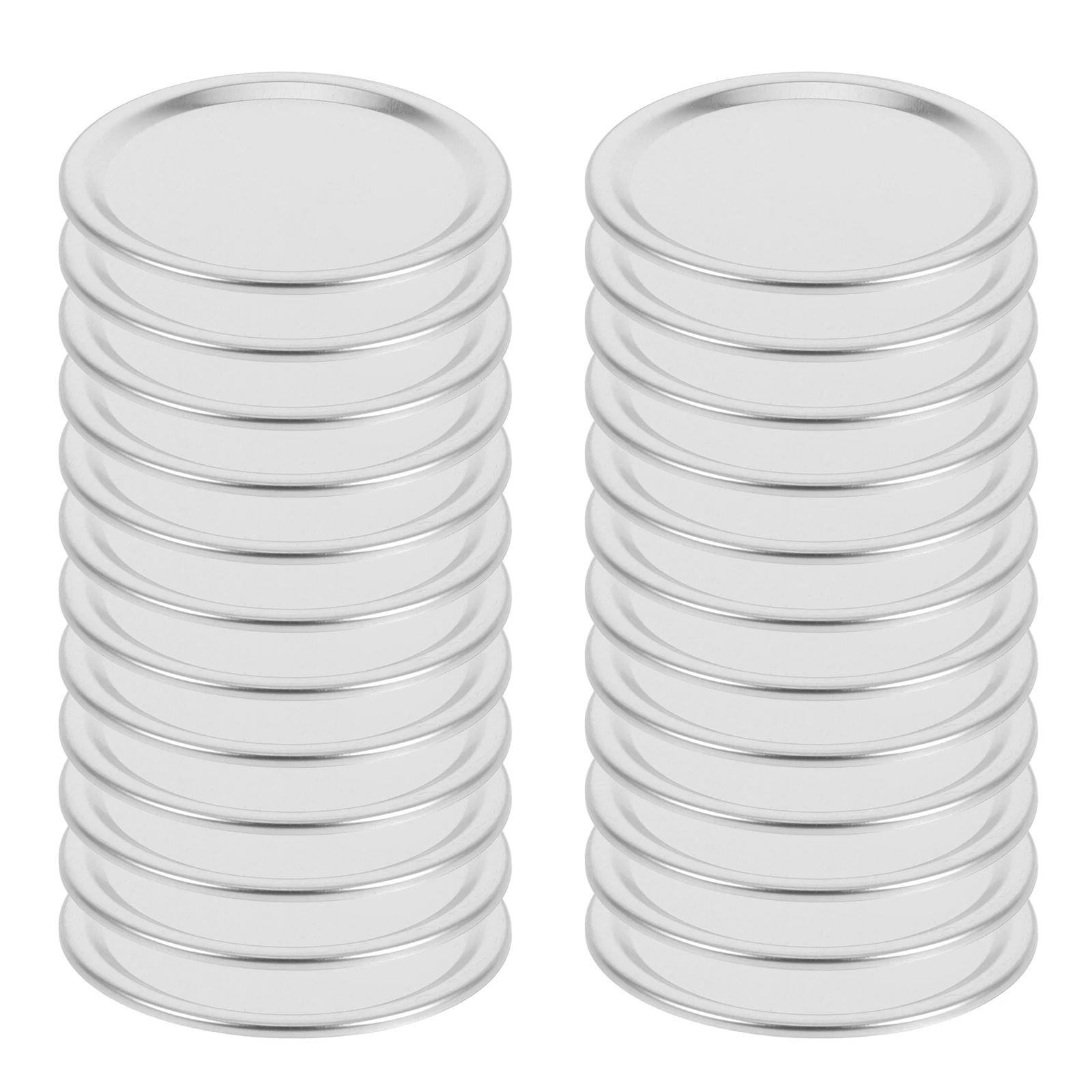 

24pcs Tinplate Cup Lids Jars Sealing Lids Resistant Reusable Storage Sealing Lid For Family Restaurant Coffee Tight Jar