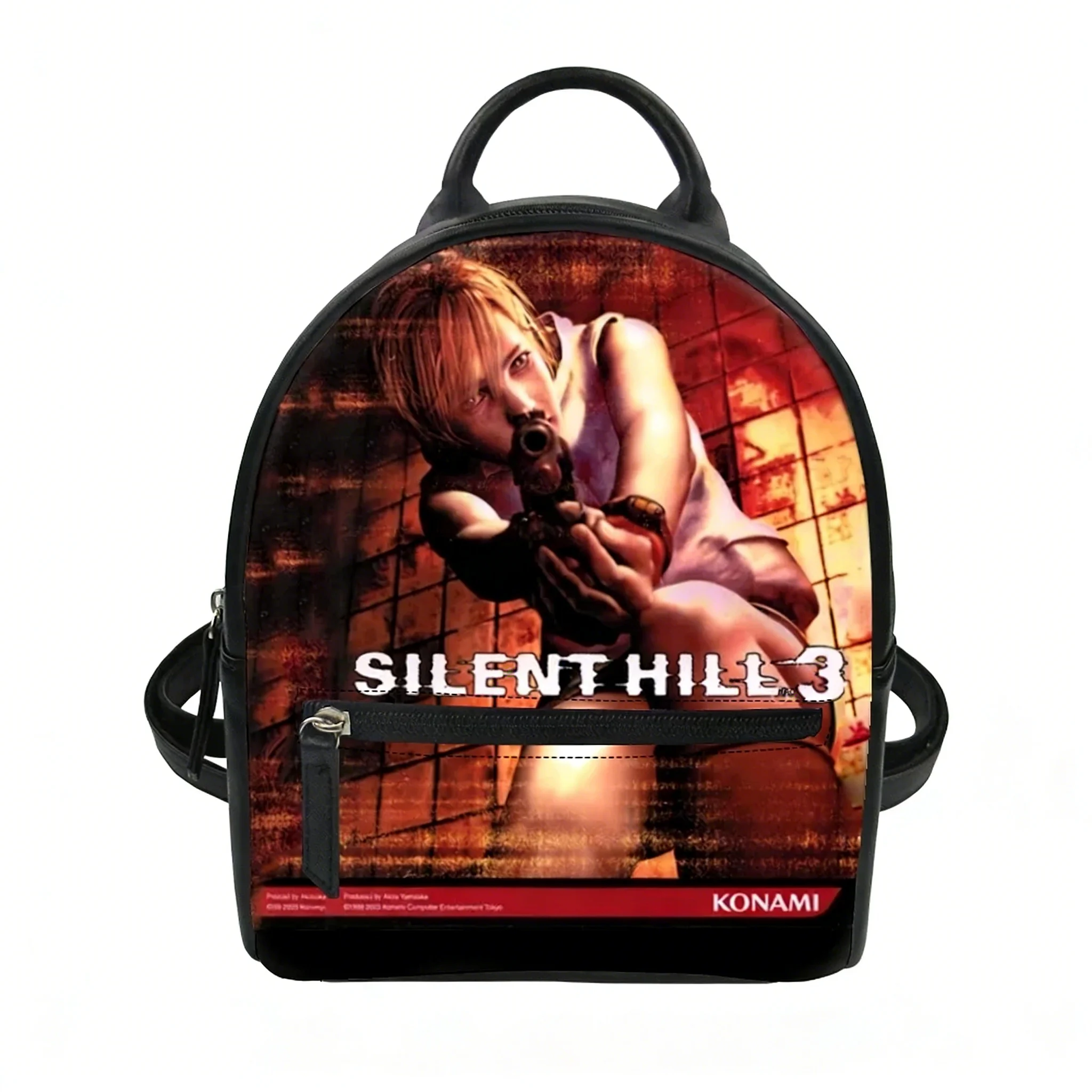 

Silent Hill 3 Custom Backpack Purse Horror Games Fun Retro Carter Schoolbags Double Shoulder Bag Mini Daypack Leather Travel Bag