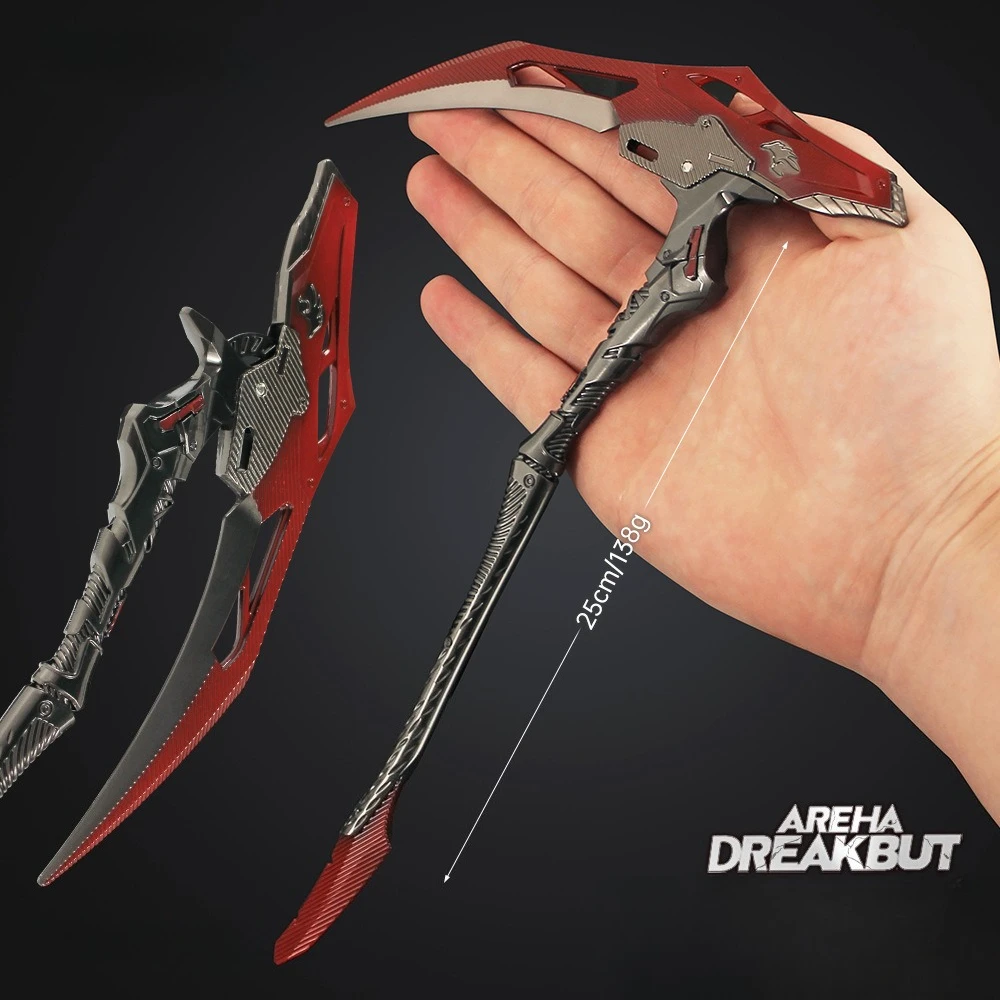 25cm Arena Breakout Reaper Scythe Foldable weapons Model Game Peripheral Metal Craft Desktop Collectible Ornament Boy Toy Gift