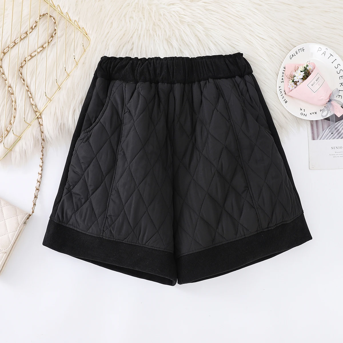 Taille haute coton pantalon femmes hiver Bootcut décontracté orts sous-vêtements vêtements d'extérieur Thiened ort pantalon Fem Faion