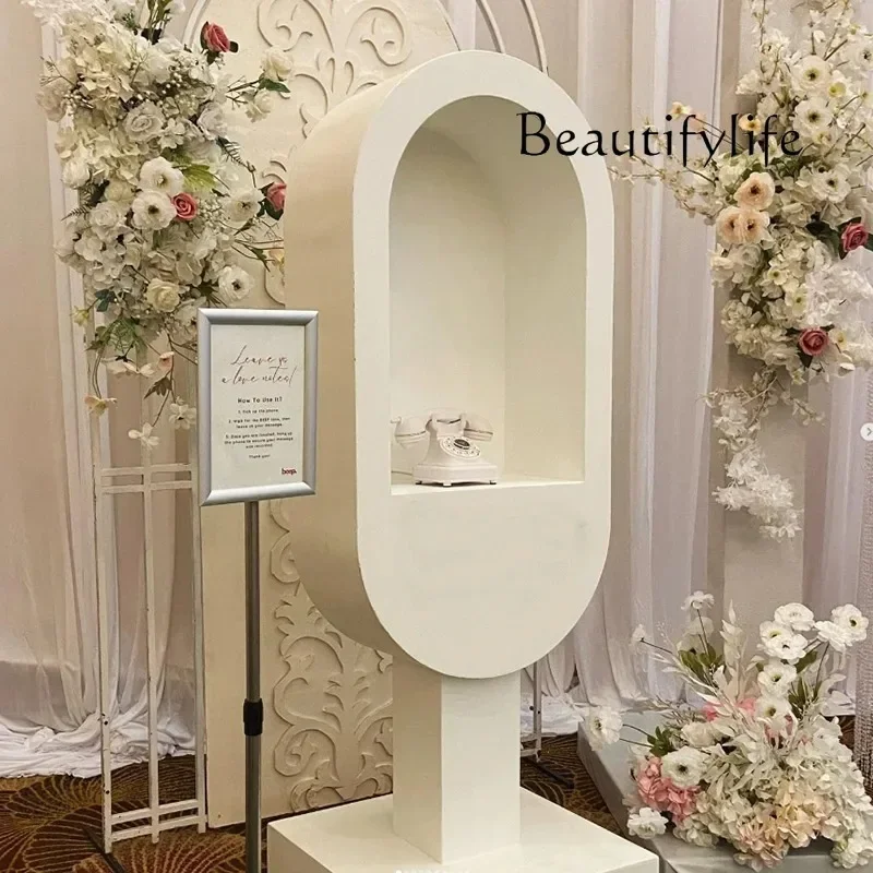 O10 Custom Phone Photo Booth Wedding Audio Guest Book Holder Metal Audio Guest Book Phone Booth