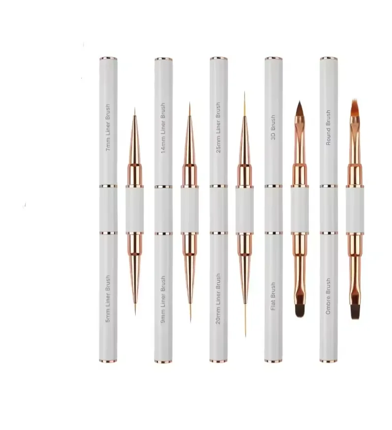 5Pcs Dual End Nail Art Pen Brushes Double-Ended Nail Art Brushes For Long Lines Professional nail tools