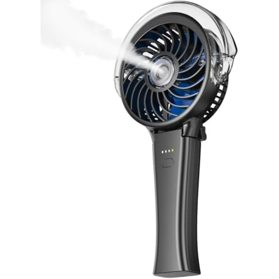 

Portable Misting Fan - 4000mAh Rechargeable, 50ml Water Tank, Foldable 180° Handheld with Mist Spray, 3-Speed Personal, Portabl