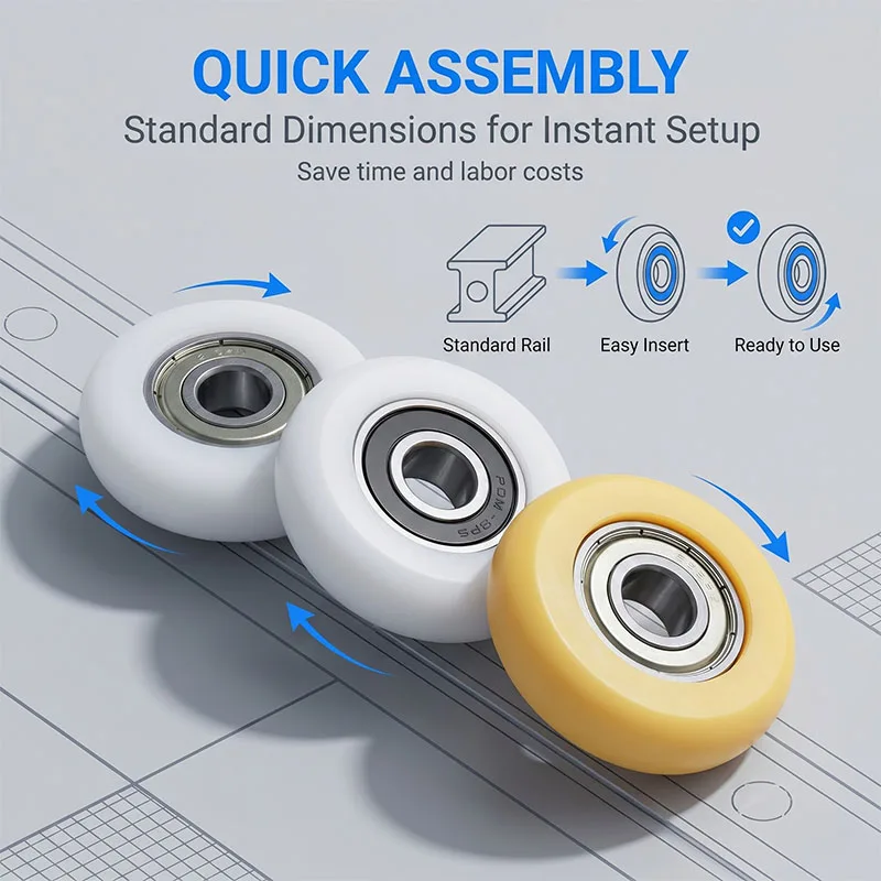 4pcs OD 30mm Convex POM Roller Wheels 8x30x11 BSR60830-11 Rowing Machine Seat Rollers 8*30*11 Polyoxymethylene Plastic Bearing