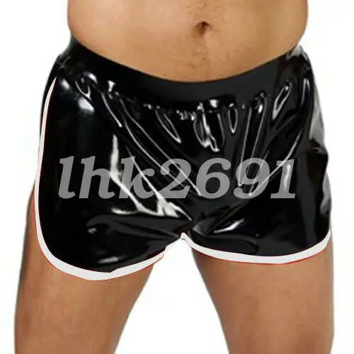 

100%Latex Rubber Gummmi Black men's shorts party role play pool Beach hand customized 0.4mm XS-XXL