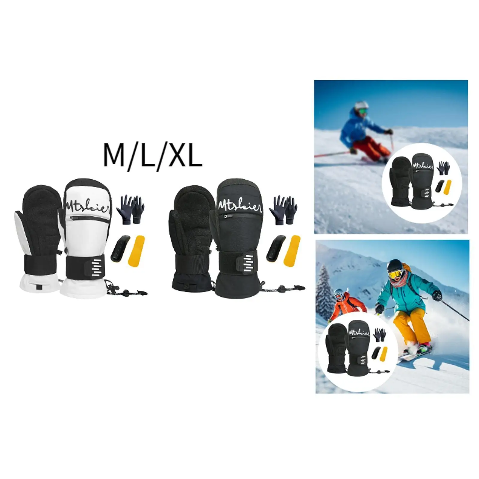 Zimowe rękawice narciarskie miękkie, grube rękawice śniegowe rękawice snowboardowe do aktywności na świeżym powietrzu jazda na skuterach śnieżnych snowboarding jazda na rowerze dla dorosłych