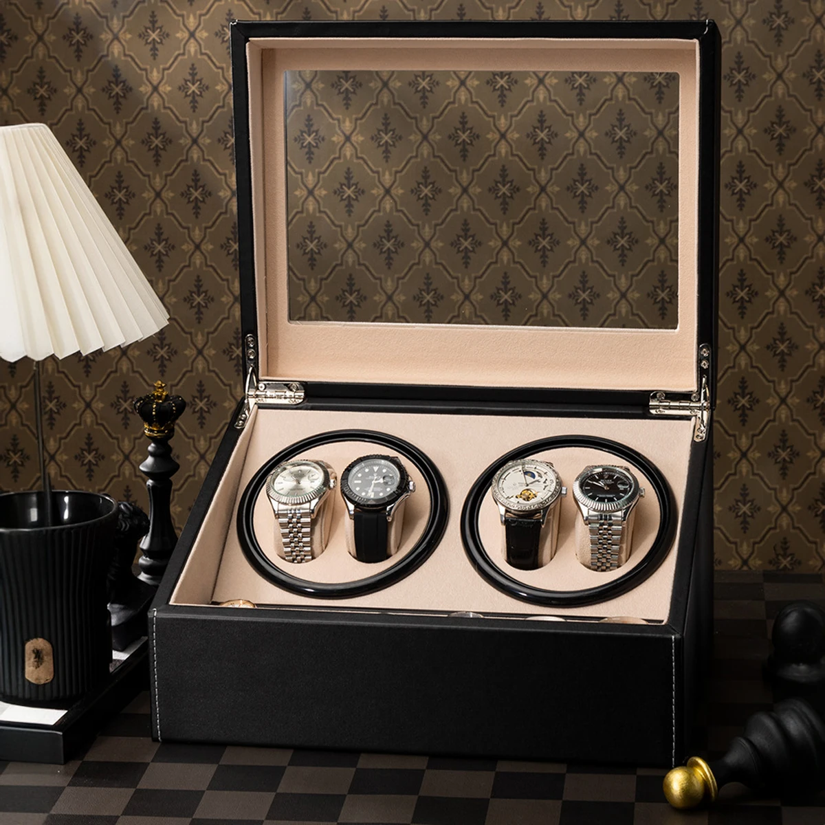 

Automatic Rotator Watch Winder Motor Silent Movement Winder Watch Boxes Men Mechanical Watches Display Organizer Accessories