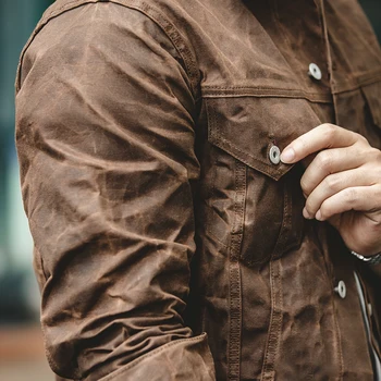 Maden Amekaji Retro Male Oil Waxed Jacket Canvas Cotton Khaki Military Uniform Light Casual Work Safari Style Coats Man Clothing 4 Maden Amekaji Retro Male Oil Waxed Jacket Canvas Cotton Khaki Military Uniform Light Casual Work Safari Style Coats Man Clothing 4