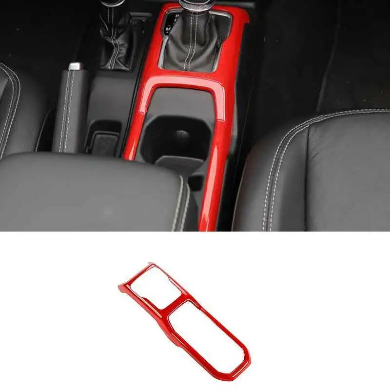 for Jeep JL Gear Shift Cup Holder Panel Trim Cover for Jeep Wrangler JL JLU 2018 up for Gladiator JT 2020 up Red Interior Access