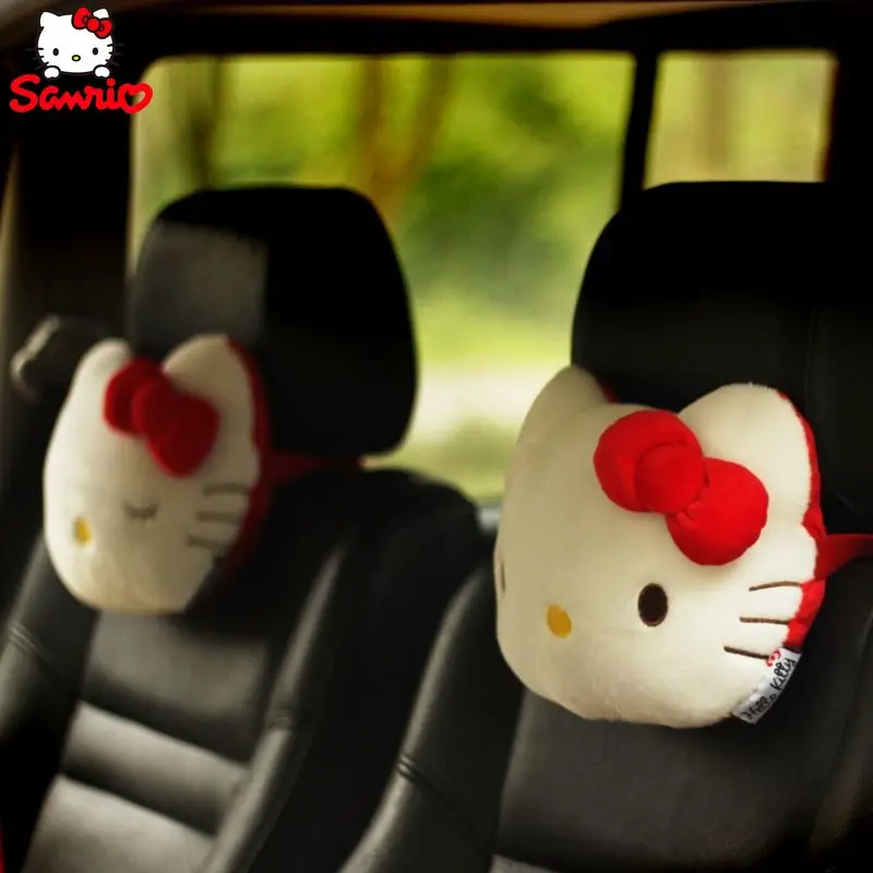 

Sanrio cute cartoon Hello Kitty car headrest neck protection four seasons car pillow neck decoration