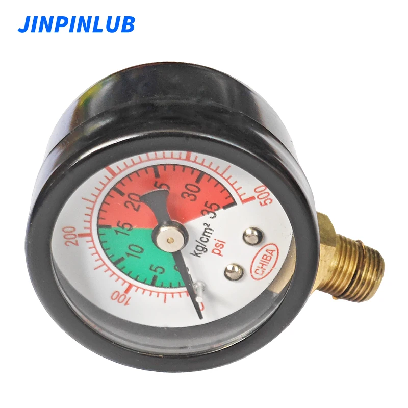 JINPINLUB 500psi 35 bar dry piezometer Dial Plate vertical Pressure Gauge For Centralized Lubricating Pump