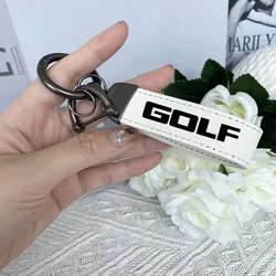 for VW GOLF 3 4 5 6 7 8 VW MK4 MK5 MK6 MK7 GTD GTI GLI Top Layer Cowhide Key Chain Keyrings Lanyard Custom Logo