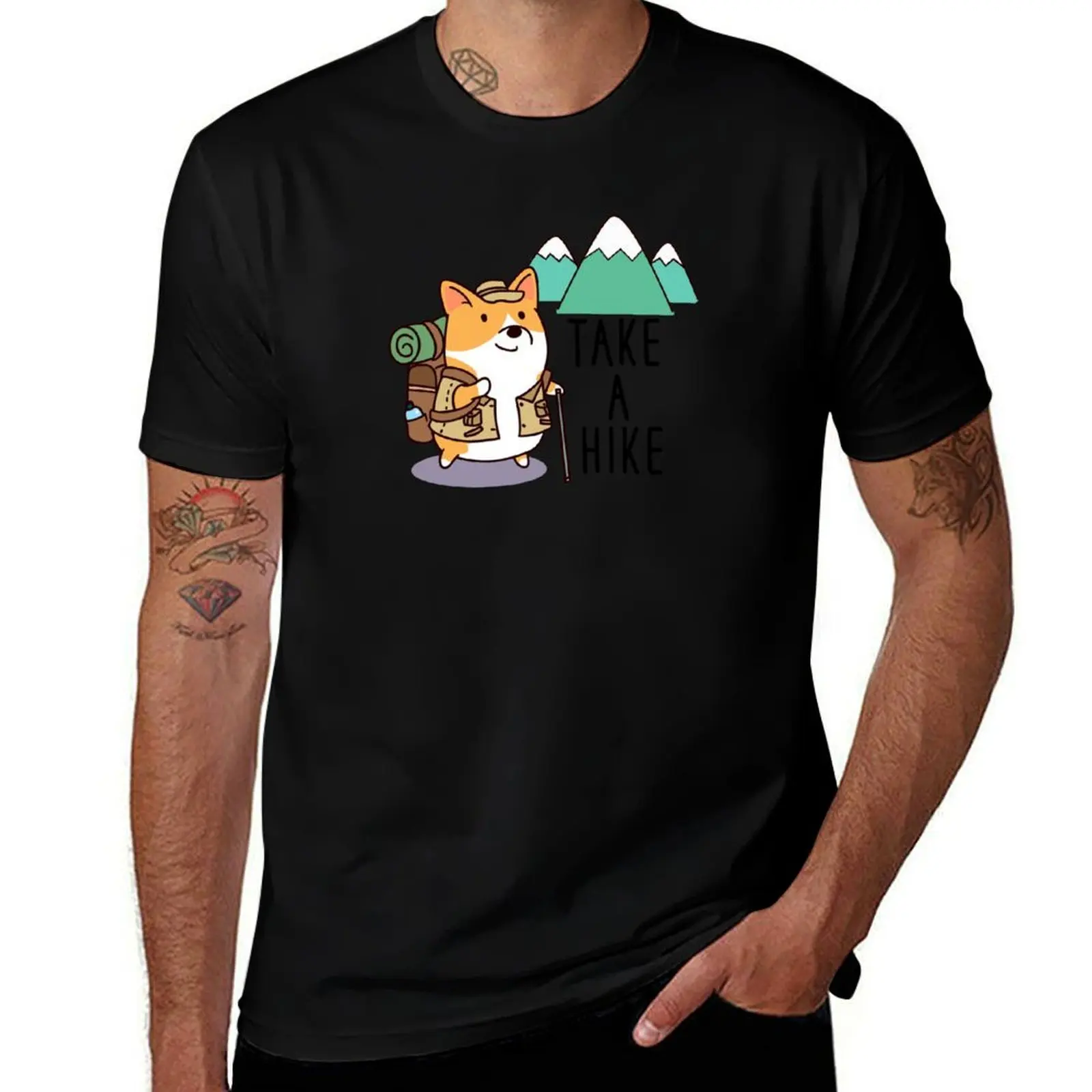 Take a hike Corgi T-Shirt Casual Loose Fit Short Sleeve T-Shirt